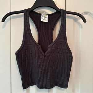 Aerie Black Ribbed Top
